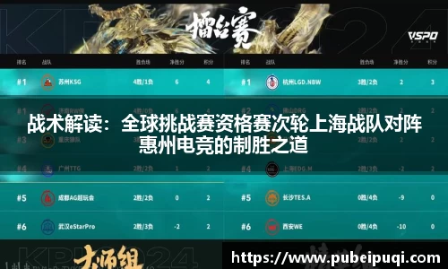 战术解读：全球挑战赛资格赛次轮上海战队对阵惠州电竞的制胜之道