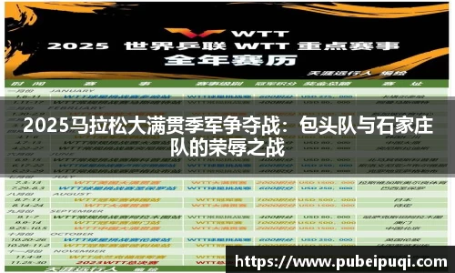 2025马拉松大满贯季军争夺战：包头队与石家庄队的荣辱之战