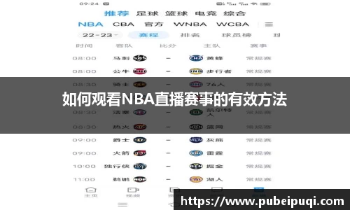 如何观看NBA直播赛事的有效方法